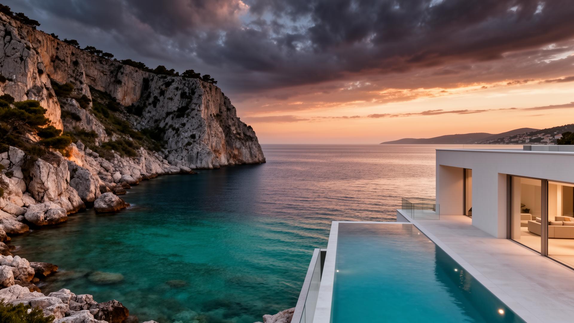 Adriatic coastline at dusk